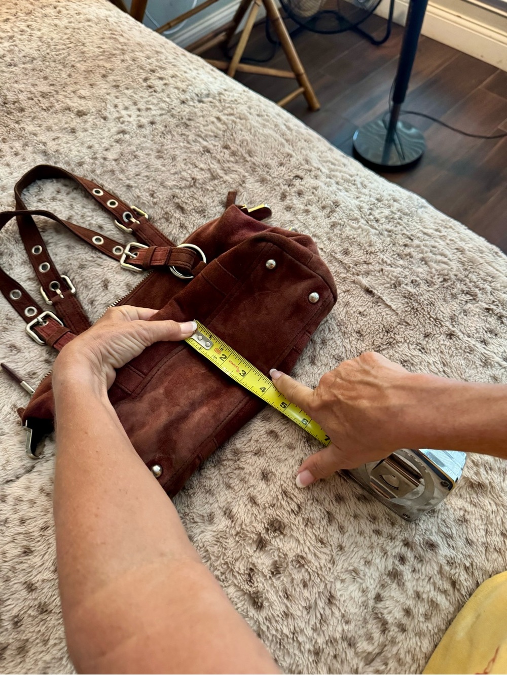 Prada Rust Brown Suede Shoulder Bag - Picture 11 of 15